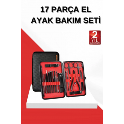 Mey İthalat® 17 Parça Manikür Seti El ve Ayak Bakımı Törpü Cımbız Tırnak Temizleme