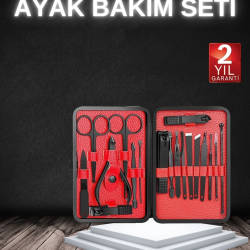 Mey İthalat® 17 Parça Manikür Seti Taşınabilir Özel Çantalı El ve Ayak Bakımı Tırnak Batığı Temizleme