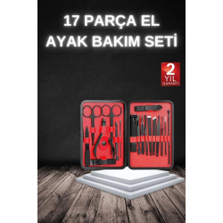 Mey İthalat® 17 Parça Manikür Seti Taşınabilir Özel Çantalı El ve Ayak Bakımı Tırnak Batığı Temizleme