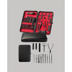 Mey İthalat® 17 Parça Profesyonel Manikür Pedikür Seti Paslanmaz Çelik Siyah Kutu