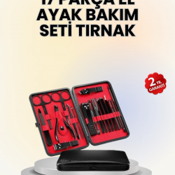 Mey İthalat® 17 Parçalık Deri Kaplamalı Manikür Seti