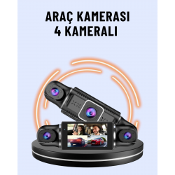 Mey İthalat® 170° Geniş Açı 4 Kameralı Araç Kamerası Hareket Algılamalı