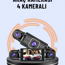 Mey İthalat® 170° Geniş Açı 4 Kameralı Araç Kamerası Hareket Algılamalı