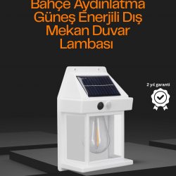 Mey İthalat® 1800 mAh Pilli Solar Duvar Aydınlatma