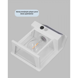 Mey İthalat® 1800 mAh Pilli Solar Duvar Aydınlatma