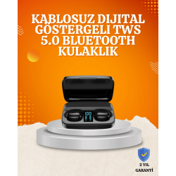 Mey İthalat® 1800 mAh Güçlü Şarj Kutusu ile Bluetooth Kulaklık Seti