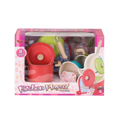 Mey İthalat® 1818-7A  Tencere 8 Parça Pembe -Vardem Oyuncak