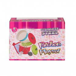 Mey İthalat® 1818-7A  Tencere 8 Parça Pembe -Vardem Oyuncak
