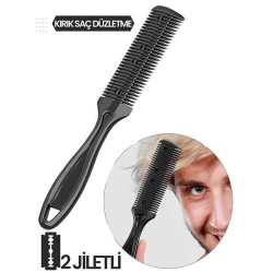 Mey İthalat® 2 Jiletli Kırık Saç Sakal Düzletme İnceltme Tarağı
