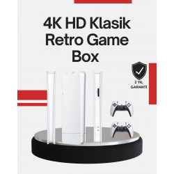 Mey İthalat® 2 Kollu Kablosuz 4K TV Uyumlu Klasik Oyun Konsolu