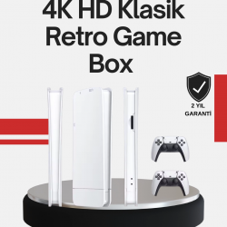 Mey İthalat® 2 Kollu Kablosuz 4K TV Uyumlu Klasik Oyun Konsolu