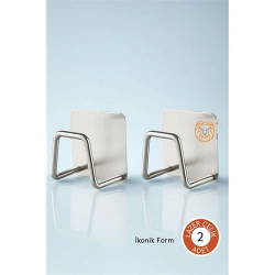 Mey İthalat® 2'li Banyo ve Mutfak Askı Seti - SUS304 Çelik Ultra Güçlü Yapışkanlı Askı