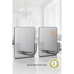 Mey İthalat® 2'li Banyo ve Mutfak Askı Seti - SUS304 Lazer Kesim Çelik  Ultra Güçlü Yapışkanlı Askı