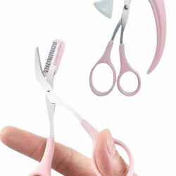 Mey İthalat® 2'li Kaş Bakım Seti Taraklı Kaş Makası Ve Kaş Usturası Kaş Şekillendirici