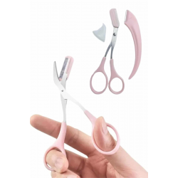 Mey İthalat® 2'li Kaş Bakım Seti Taraklı Kaş Makası Ve Kaş Usturası Kaş Şekillendirici