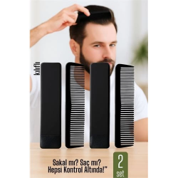 Mey İthalat® 2 li Kılıflı Cep Tarağı – 14 x 3 cm | Kompakt, Şık ve Taşınabilir Erkek Bakım Tarağı