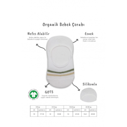 Mey İthalat®   2'Li Penye Babet Silikon Çemberli Çorap 30102 Nil Beyaz