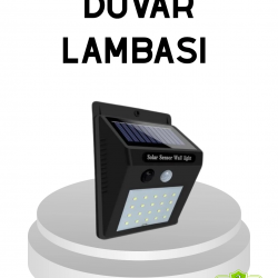 Mey İthalat® 20 LED Güneş Paneli Aydınlatma – Fotoselli ve Hareket Algılamalı Dış Mekan Duvar Lambası