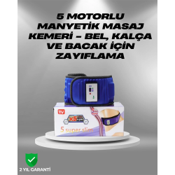 Mey İthalat® Karın Bel Masaj Kemeri 5 Motorlu 20 Mıknatıslı Fişli