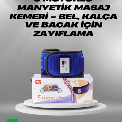 Mey İthalat® Karın Bel Masaj Kemeri 5 Motorlu 20 Mıknatıslı Fişli