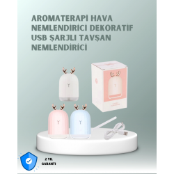 Mey İthalat® 200 ml Tavşan Kulaklı Ultrasonik Hava Nemlendirici ve Gece Lambası
