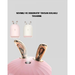 Mey İthalat® 200 ml Tavşan Kulaklı Ultrasonik Hava Nemlendirici ve Gece Lambası