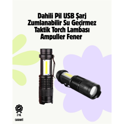 Mey İthalat® 2000 Lümen LED El Feneri - Suya Dayanıklı, Odaklı, Klipsli