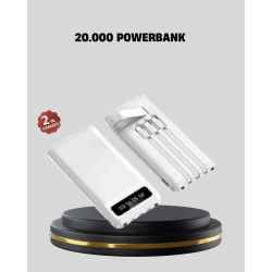 Mey İthalat® 20.000 mAh 4 Çıkışlı LED Göstergeli Hızlı Şarj Powerbank