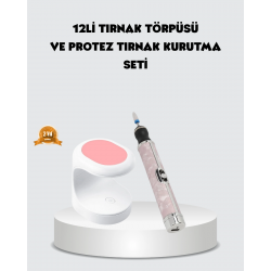 Mey İthalat® 20.000 RPM Tırnak Matkabı + Mini LED Oje Kurutma Cihazı Seti