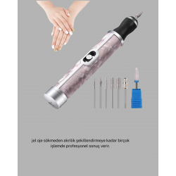 Mey İthalat® 20.000 RPM Tırnak Matkabı + Mini LED Oje Kurutma Cihazı Seti