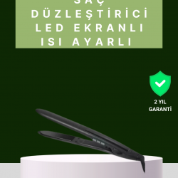 Mey İthalat® 2025 Isı Ayarlı Titanyum Kaplama Seramik Plakalı Saç Düzleştirici Dijital Ekranlı A Kalite