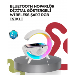 Mey İthalat® 2025 Model 15W Kablosuz Şarjlı Renkli Atmosfer Lambası