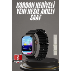 Mey İthalat® 2025 Model Akıllı Saat Çift Kordon Ios Ve Android Arama Cevaplama Sesli Asistan