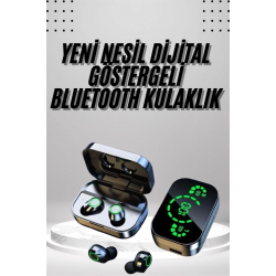 Mey İthalat® 2025 Model Bluetooth Kulaklık Telefon Şarj Edebilen Çağrı Cevaplama Dijital Göstergeli