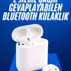 Mey İthalat® 2025 Model Çağrı Cevaplayabilen Bluetooth Kulaklık Beyaz Dokunmatik Kontrol
