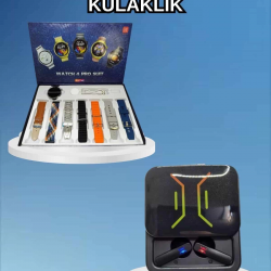 Mey İthalat® 2025 Model Kablosuz Kulaklık ve Yeni Nesil Akıllı Saat Metal Kayış Plastik Kayış