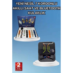 Mey İthalat® 2025 Model Kablosuz Kulaklık ve Yeni Nesil Akıllı Saat Metal Kayış Plastik Kayış