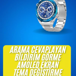 Mey İthalat® 2025 Model Yuvarlak Ekran Android ve İOS Uyumlu GPS Takibi Yapabilen Akıllı Saat