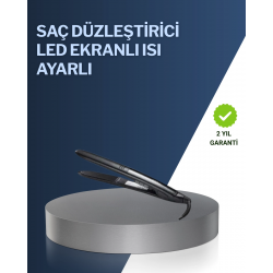 Mey İthalat® 2025 Yeni Seri Dijital Ekranlı Isı Ayarlı Saç Düzleştirici Titanyum Kaplama A Kalite