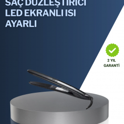 Mey İthalat® 2025 Yeni Seri Dijital Ekranlı Isı Ayarlı Saç Düzleştirici Titanyum Kaplama A Kalite