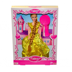 Mey İthalat® 204Uzun  Örgülü Saçlı Prıncess Bebek