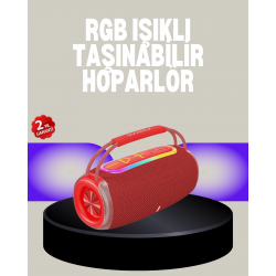 Mey İthalat® 20W Kablosuz Bluetooth Hoparlör RGB Işık Efektli USB/SD/AUX Destekli