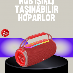 Mey İthalat® 20W Kablosuz Bluetooth Hoparlör RGB Işık Efektli USB/SD/AUX Destekli