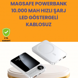 Mey İthalat® 20W PD ve 15W Manyetik Kablosuz Şarj Destekli Taşınabilir Powerbank