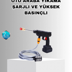 Mey İthalat® 21V Akülü Basınçlı Yıkama Makinesi Çift Akülü ve Hızlı Şarj Özellikli