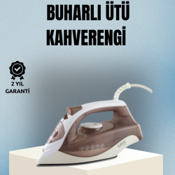 Mey İthalat® 2200 Watt Buharlı Ütü Kahverengi Seramik Taban Şok Buharlı