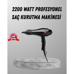 Mey İthalat® 2200W Fön Makinesi – Profesyonel AC Motor, Soğuk ve Sıcak Üfleme