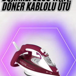 Mey İthalat® 2200W Seramik Kaplama Estetik Tasarımı 360 Derece Dönebilir Kablosu