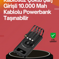 Mey İthalat® 22.5W Hızlı + 15W Kablosuz Şarj – Akıllı Powerbank ile Her An Enerji