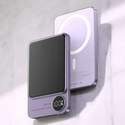 Mey İthalat® 22.5W Magsafe Kablosuz Şarjlı Powerbank Dijital Ekran ve Hızlı Şarj